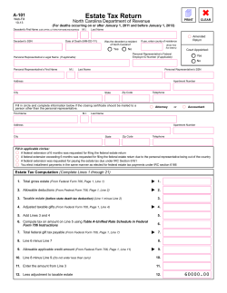 Form A-101 - NC Department of Revenue