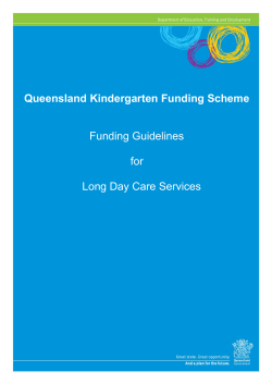 Funding Guidelines for Long Day Care Services