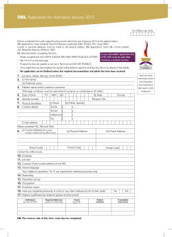 the DBL application form