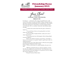 Newsletter - Friendship Lutheran Church