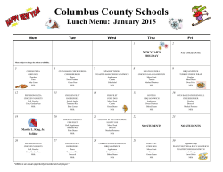 School Lunch Menu - Columbus County Schools