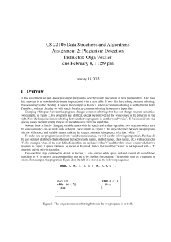 CS 2210b Data Structures and Algorithms Assignment 2: Plagiarism
