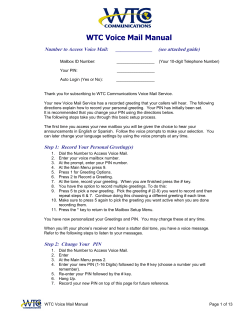 WTC Voice Mail Manual