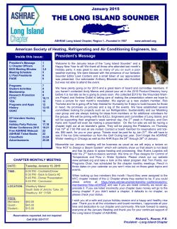 Monthly Newsletter - ASHRAE Long Island