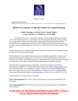 RESULTS - January 12 Special Called City Council Meeting