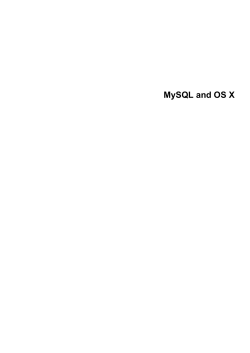 MySQL and OS X