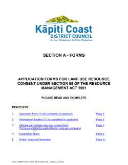 Land Use application forms - Kapiti Coast District Council