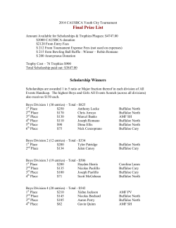 2014 Youth City Tournament Final Prize List