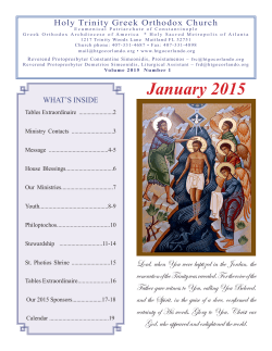 arish Bulletins - Holy Trinity Greek Orthodox Church of Greater