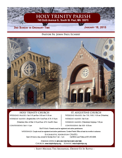 January 18th, 2015 - Holy Trinity/St. Augustine Catholic Churches