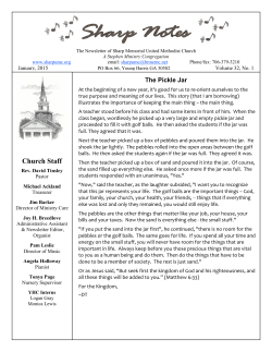 Newsletter - Sharp Memorial United Methodist Church, Young Harris