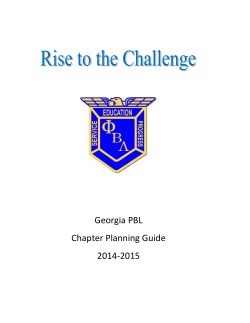 Georgia PBL Chapter Planning Guide 2014-2015