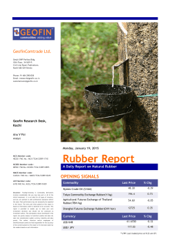 Rubber Report - Jan 19, 2015 : Geofin Comtrade