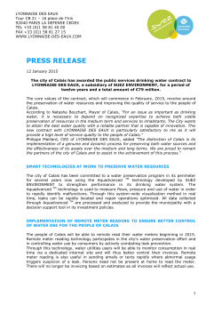 press release - Suez Environnement