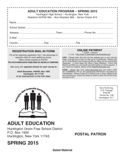 Spring Adult Education Program Brochure