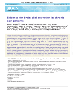 Evidence for brain glial activation in chronic pain patients