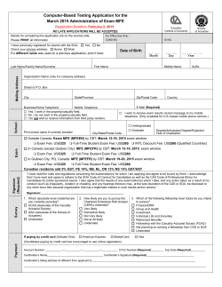 Application Form for CBT