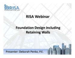 RISA Webinar Foundation Design including Retaining