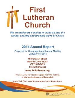 2014 Annual Report - First Lutheran Church