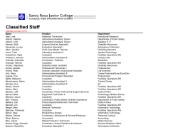 List of Classified Staff - Santa Rosa Junior College