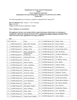 Eligible List - Kathmandu University School of Management