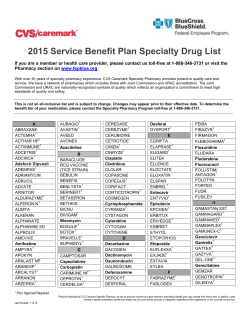 2015 Service Benefit Plan Specialty Drug List