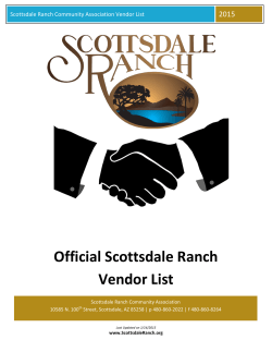 2015 Vendor List - Scottsdale Ranch