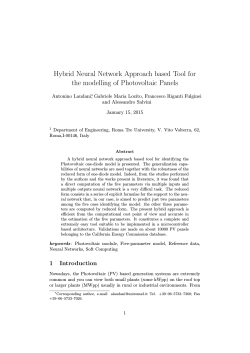 Hybrid Neural Network Approach based Tool for the modelling of