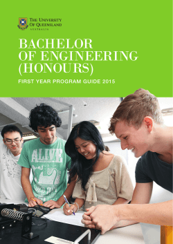 First Year Program Guide - The Faculty of Engineering, Architecture