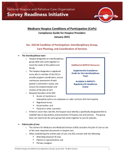 Medicare Hospice Conditions of Participation (CoPs)