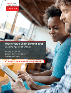 Oracle Value Chain Summit Manufacturing