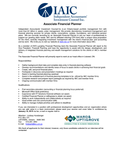 Associate Financial Planner - Independent Accountants' Investment