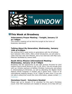THE WINDOW BROADWAY - Broadway Baptist Church