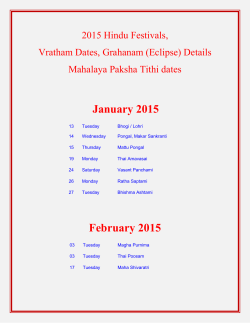 Hindu Festivals ,Vratham dates & Grahanam details