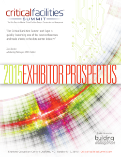 exhibitor prospectus - Critical Facilities Summit