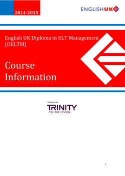 English UK Diploma in ELT Management Intro booklet