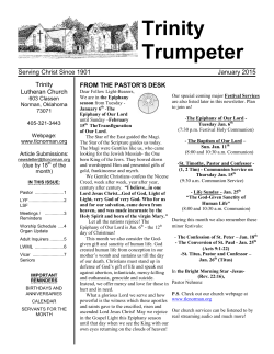 This Month's Newsletter - Trinity Lutheran Church