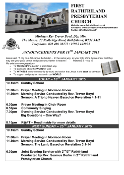 january 2015 - First Rathfriland Presbyterian Church