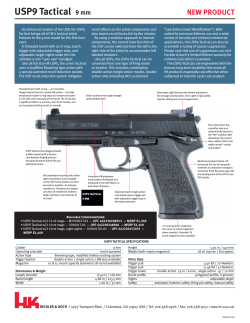 USP9 Tactical Product Sheet