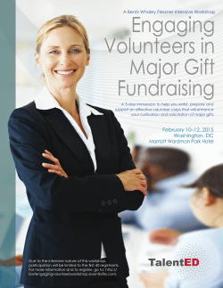 Engaging Volunteers in Major Gift Fundraising