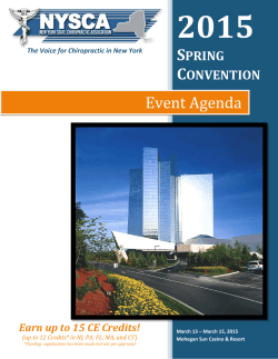 event agenda - New York State Chiropractic Association