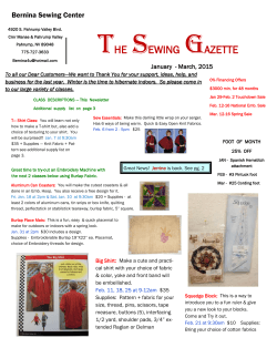THE SEWING GAZETTE - Bernina Sewing Center Home Page