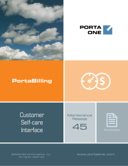 PortaBilling: Customer Self