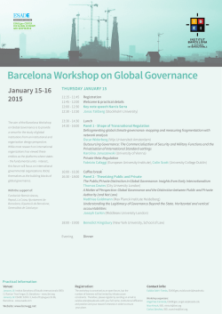program of the Barcelona Workshop on Global Governance