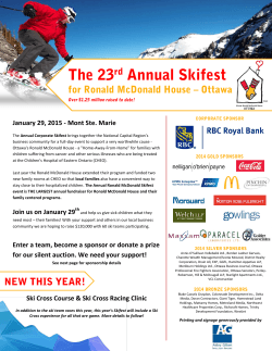 January 29, 2015 - Mont Ste. Marie Join us on January 29 Enter a