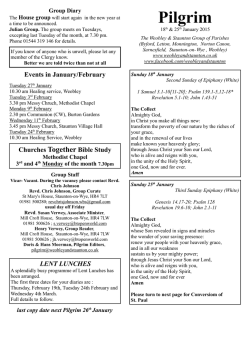 18 & 25 January 2015 - the Weobley and Staunton Group of Parishes