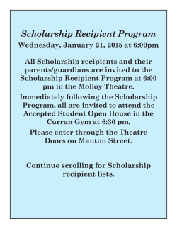 Scholarship Recipient Program - Archbishop Molloy High School