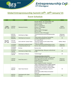 Event Schedule - Global Entrepreneurship Summit