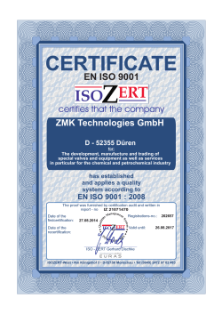 EN ISO 9001 - ZMK Technologies GmbH