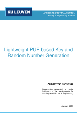 Lightweight PUF-based Key and Random Number